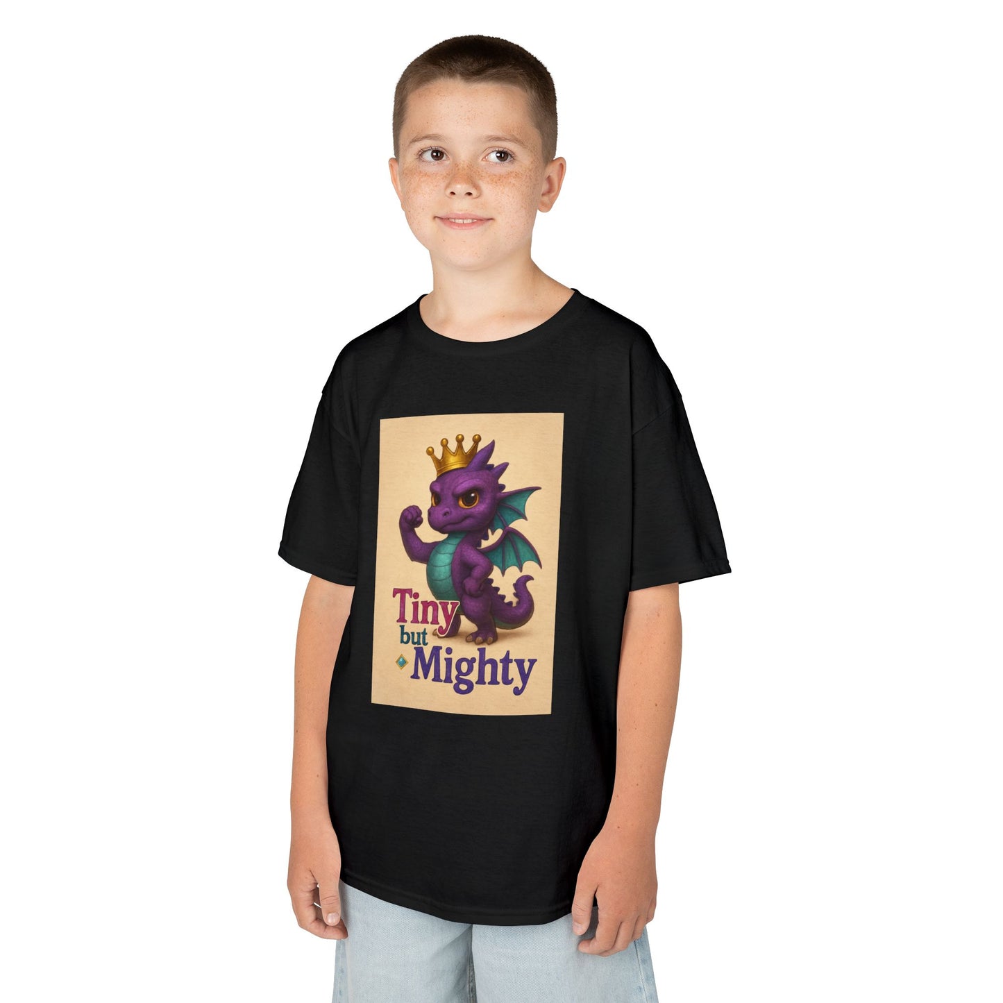 Kids Dragon Tee, Fun Kids T-Shirt, Tiny but Mighty Shirt, Unique Kids Apparel, Gift for Young Adventurers, Cute Dragon Design