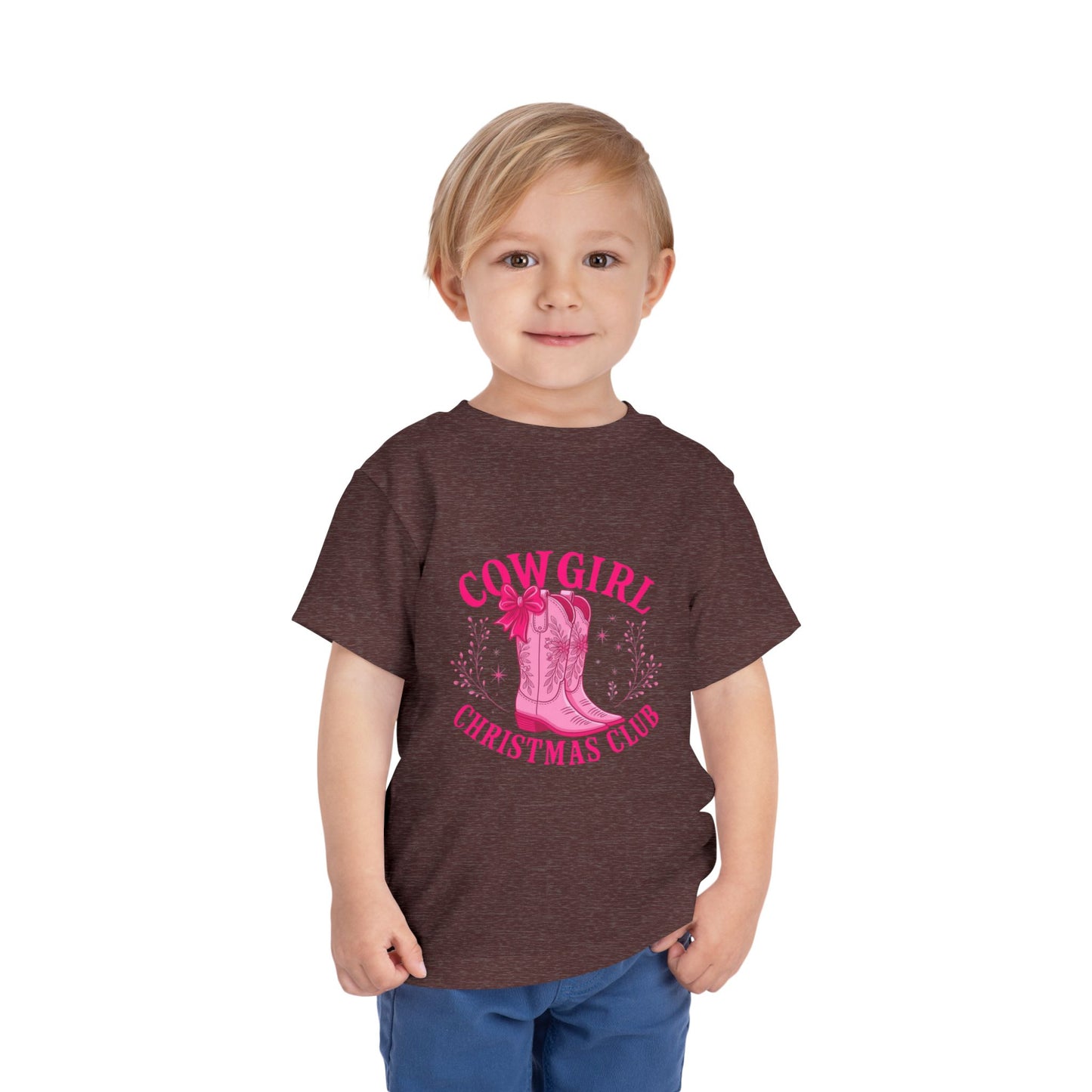 Cowgirl Christmas Club Tee - Pink Retro Holiday Shirt