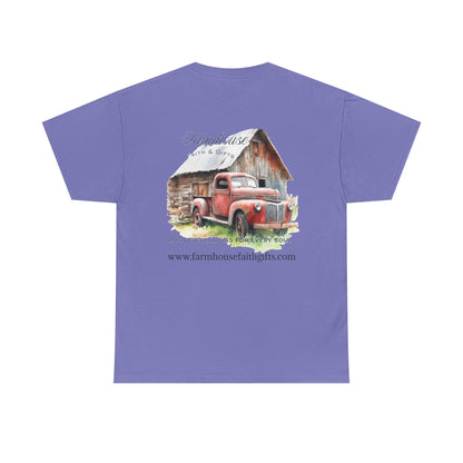 Rustic Farmhouse Unisex Tee, Country Style Shirt, Vintage Truck Tee, Back to Nature Apparel, Ideal Gift for Farm Lovers
