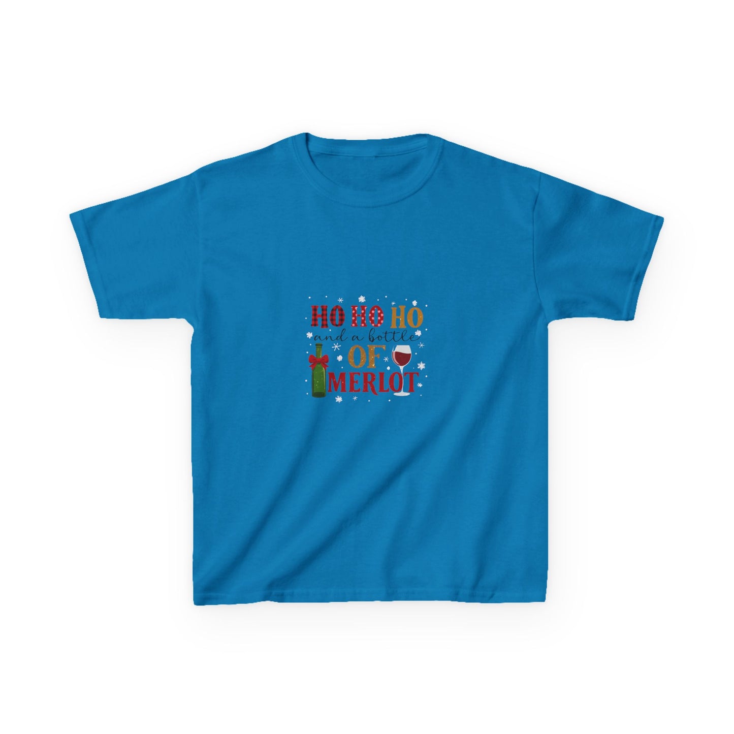 Ho Ho Ho & Merlot Dino Tee - Christmas Kids Shirt