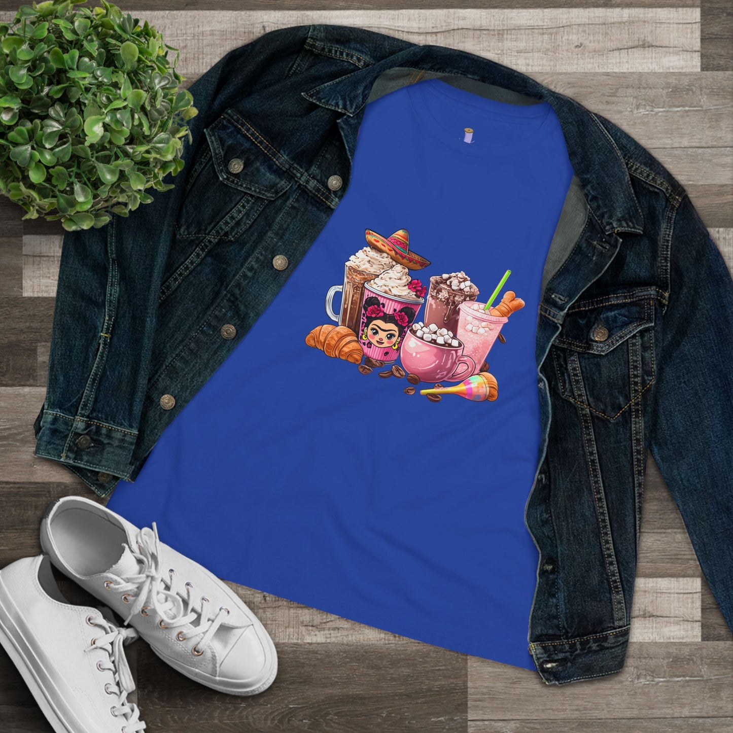 Latina Cute Beverage Women's Cotton Tee, Coffee Lover Gift, Cute Summer Shirt, Birthday Present, Cozy Foodie Tee