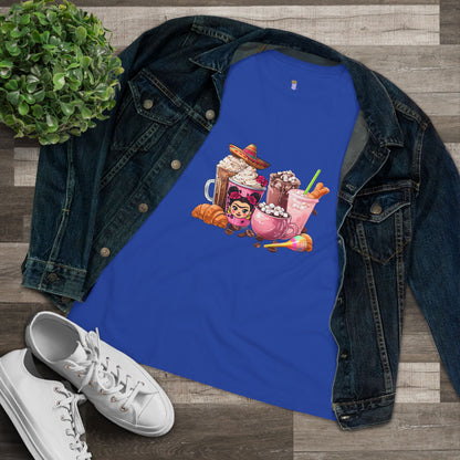Latina Cute Beverage Women's Cotton Tee, Coffee Lover Gift, Cute Summer Shirt, Birthday Present, Cozy Foodie Tee