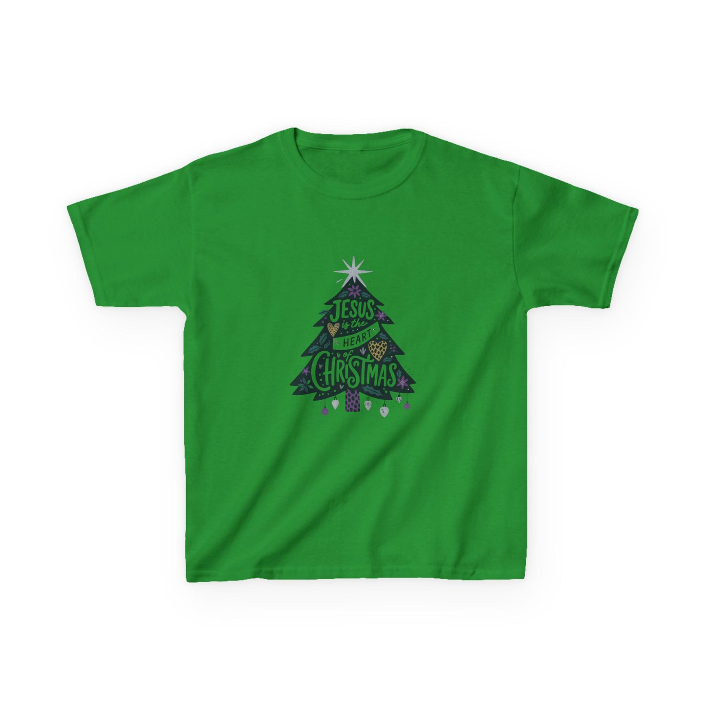Jesus is the Heart of Christmas Tee - Dinosaur Kids Shirt