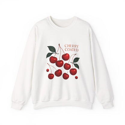 Cherry Coated Crewneck Sweatshirt — Retro Cherry Graphic Pullover