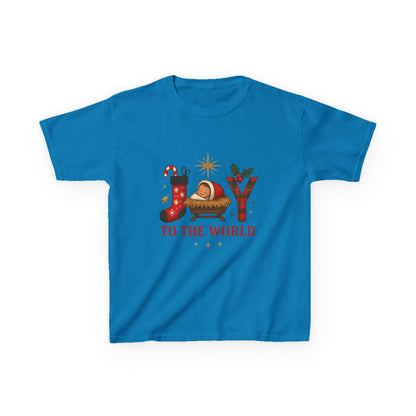 Joy to the World Dino Christmas Kids Tee