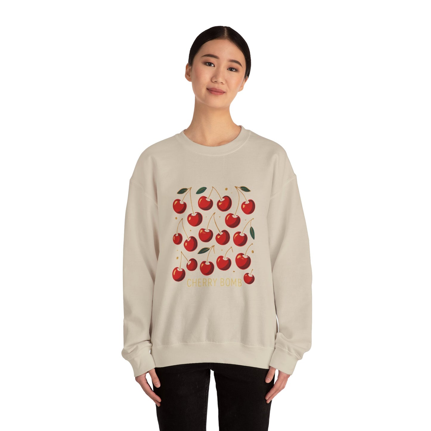Cherry Bomb Crewneck Sweatshirt — Retro Cherry Graphic Pullover