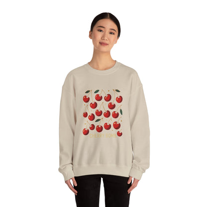 Cherry Bomb Crewneck Sweatshirt — Retro Cherry Graphic Pullover