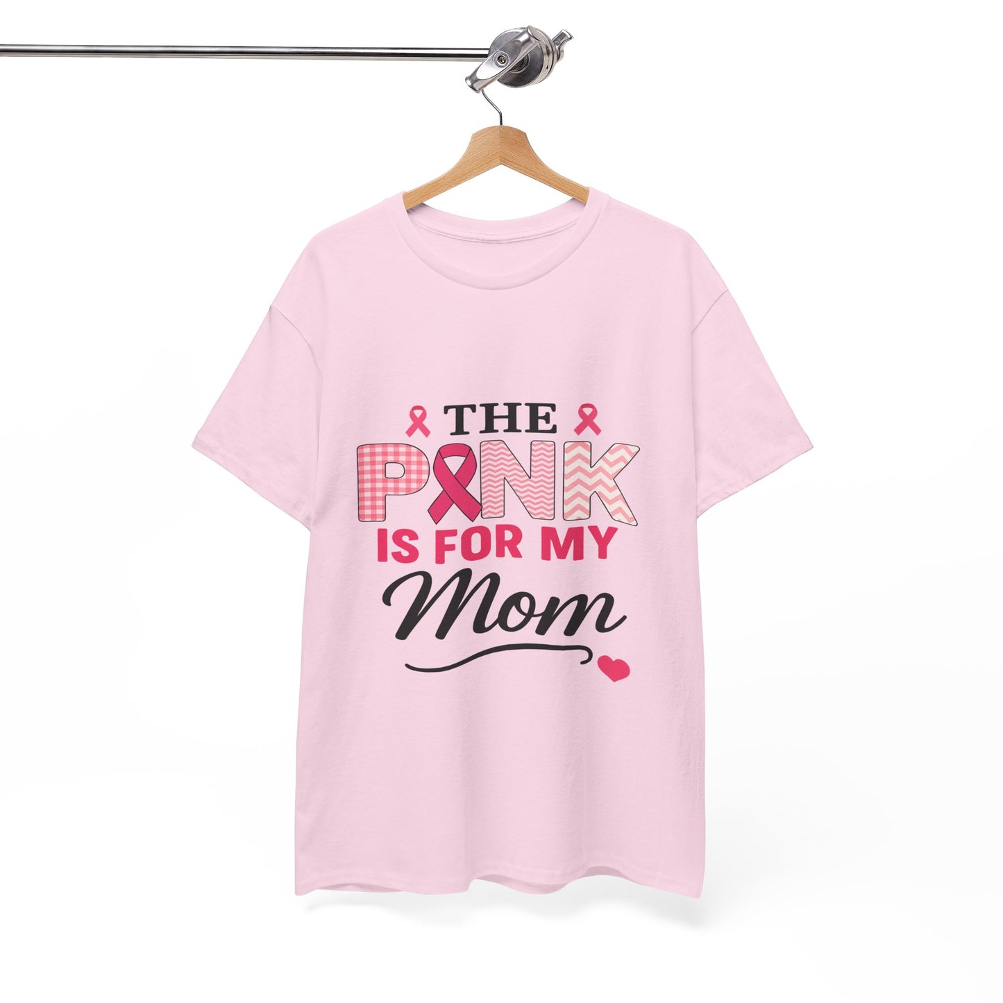 Mom's Strength: Pink Ribbon Breast Cancer Awareness Tee