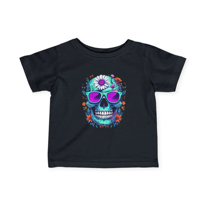 Colorful Skull Infant Tee - Trendy Baby Clothes, Unique Baby Gift, Toddler Party Outfit, Day of the Dead Tee, Fun Kid’s Apparel