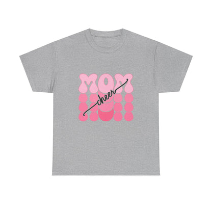 MOM Cheer – Pink Bubble Letter Spirit Tee
