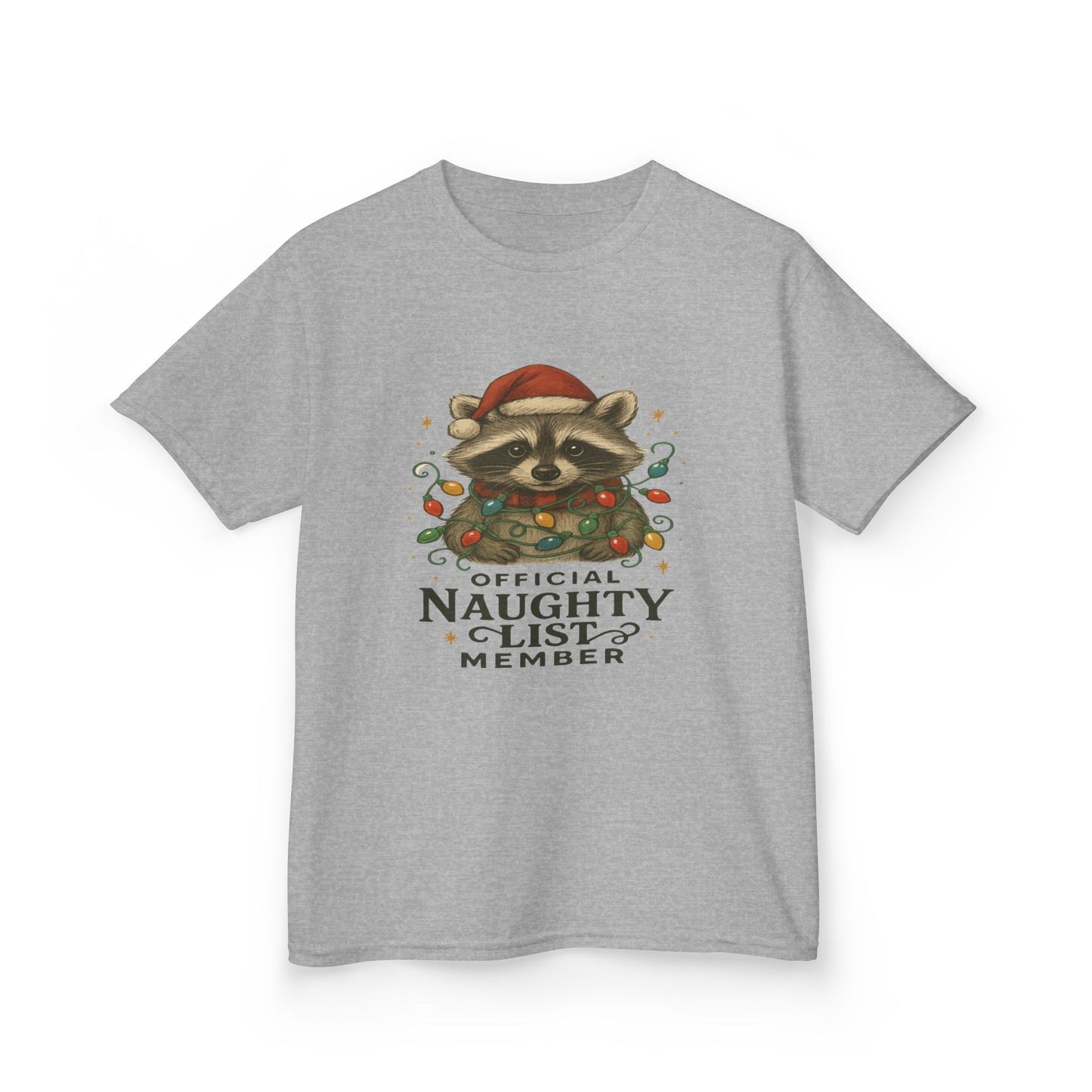 Naughty Raccoon Christmas Tee - Holiday Gift for Kids