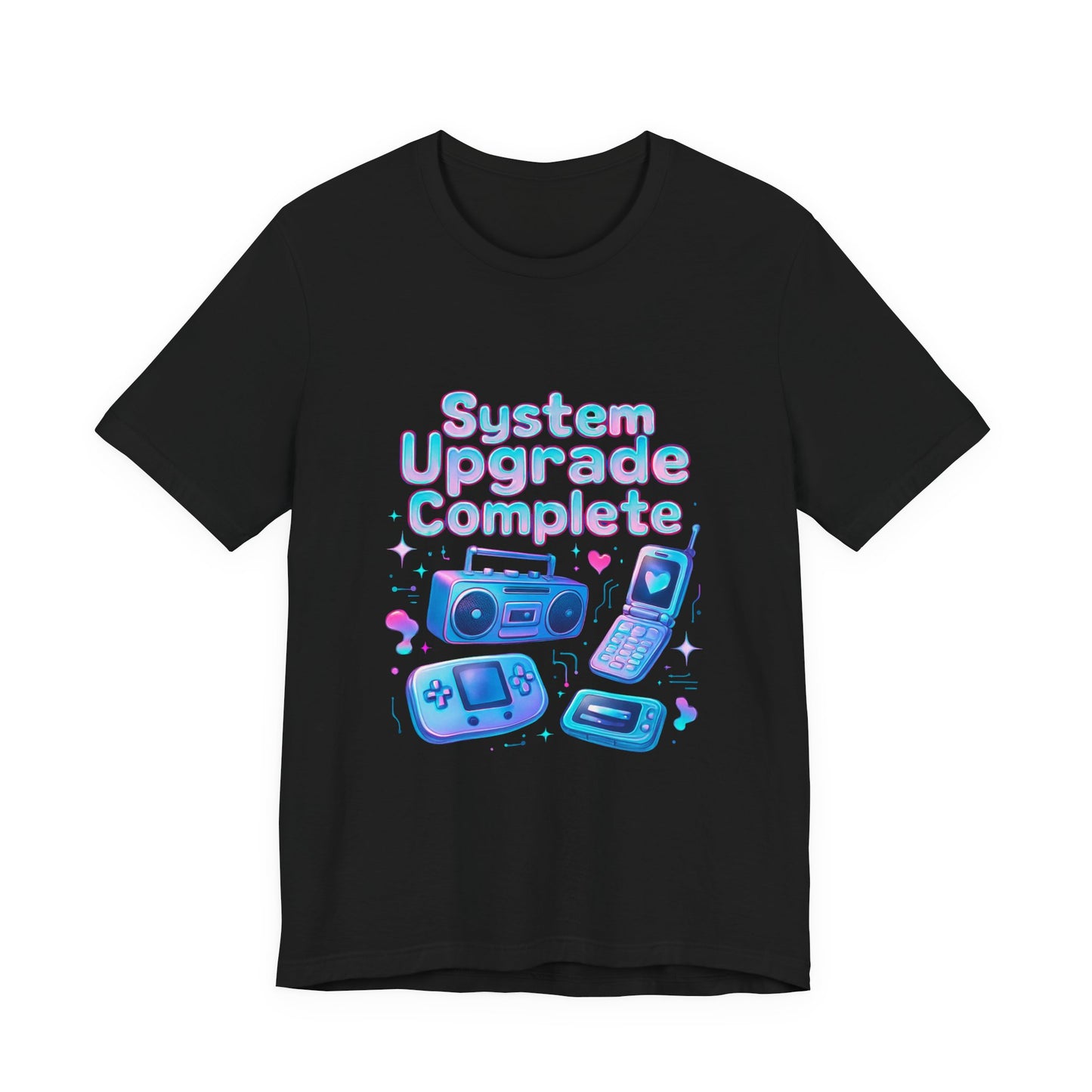 System Upgrade Complete Retro Gaming Tee — Cute Pastel Gameboy & Console Design