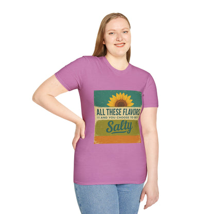 Sunflower Salty T-Shirt: Unisex Softstyle Tee for Sunshine Lovers, Casual Wear, Birthday Gift, Summer Vibes, Relaxed Style