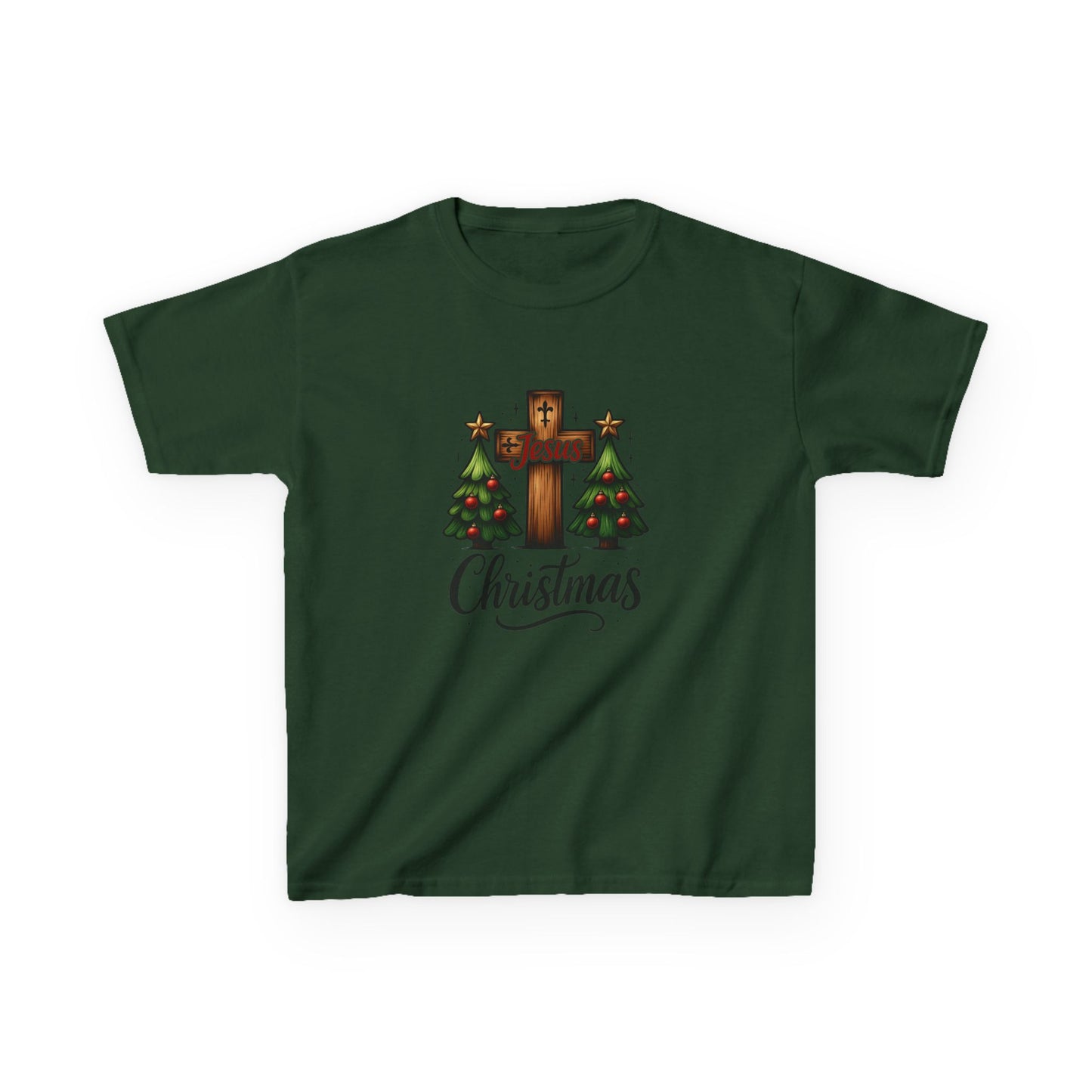 Jesus & Christmas Dino Tee - Christian Kids Christmas Shirt