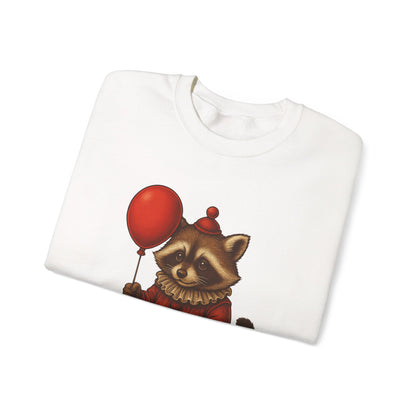 Creepy Clown Raccoon Halloween Sweatshirt