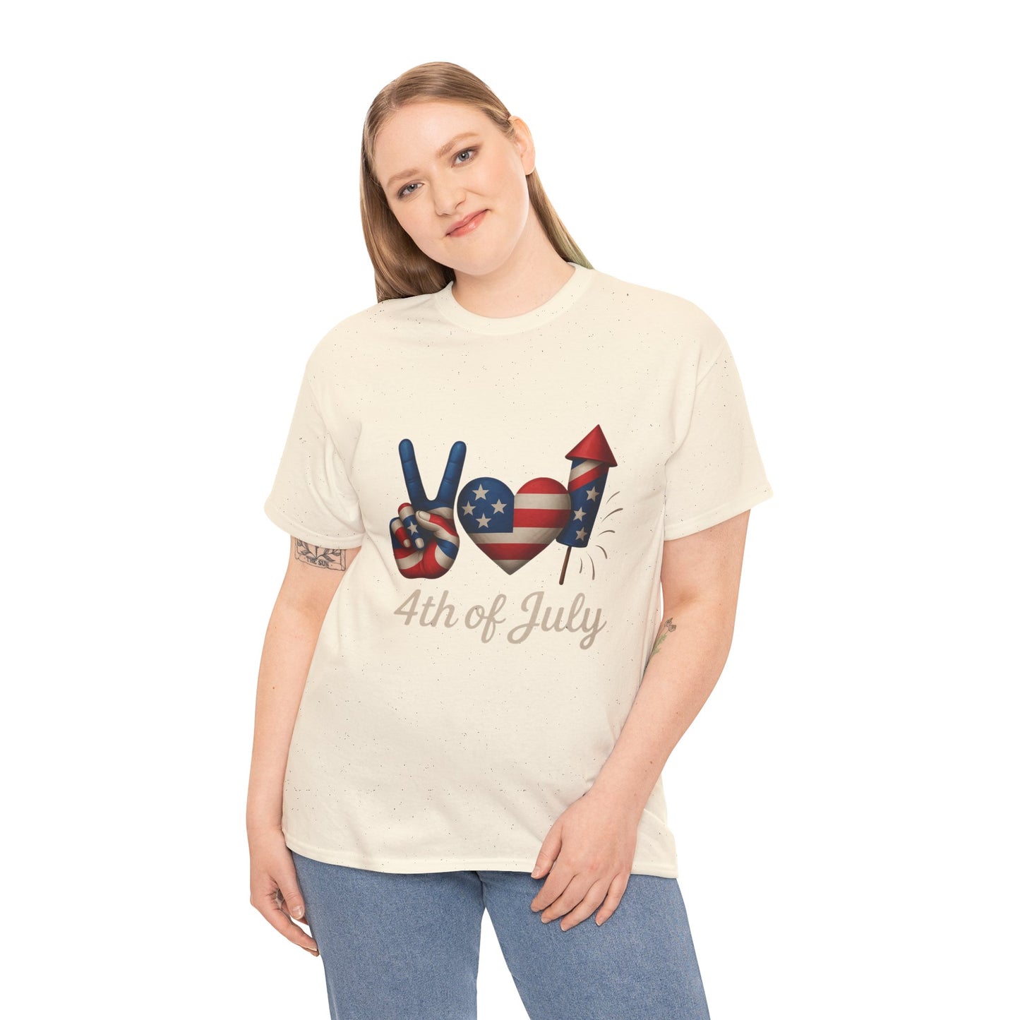 Peace Love Fireworks Tee – Patriotic 4th of July Shirt