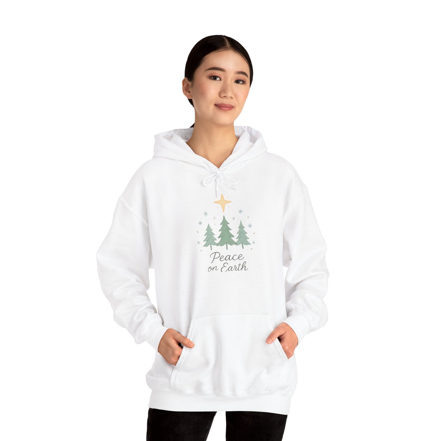 Holiday Hoodie - "Peace on Earth" Christmas Tree Pullover