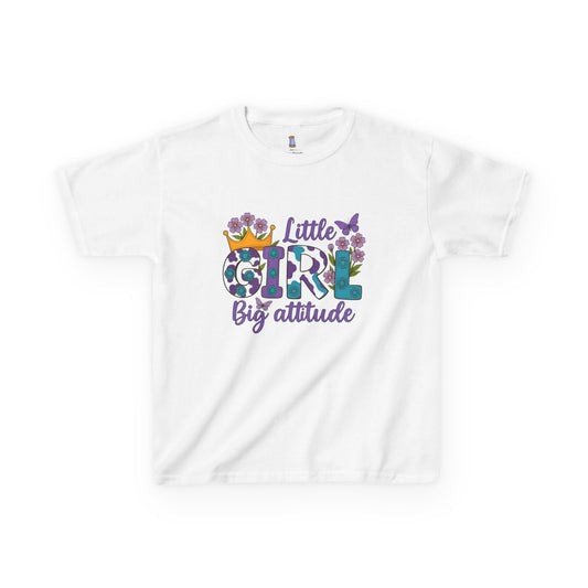 Whimsical Kids Tee for Big Attitude, Fun T-Shirt for Girls, Playful Cotton Shirt, Gift for Birthdays or Celebrations