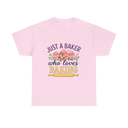 Baking Lover Tee with Cupcake and Rolling Pin Design