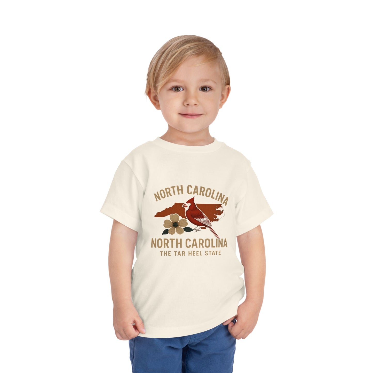 Toddler Tee - NC Cardinal and Dogwood Flower Design