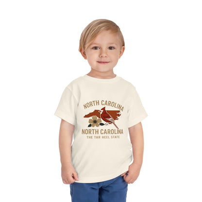 Toddler Tee - NC Cardinal and Dogwood Flower Design