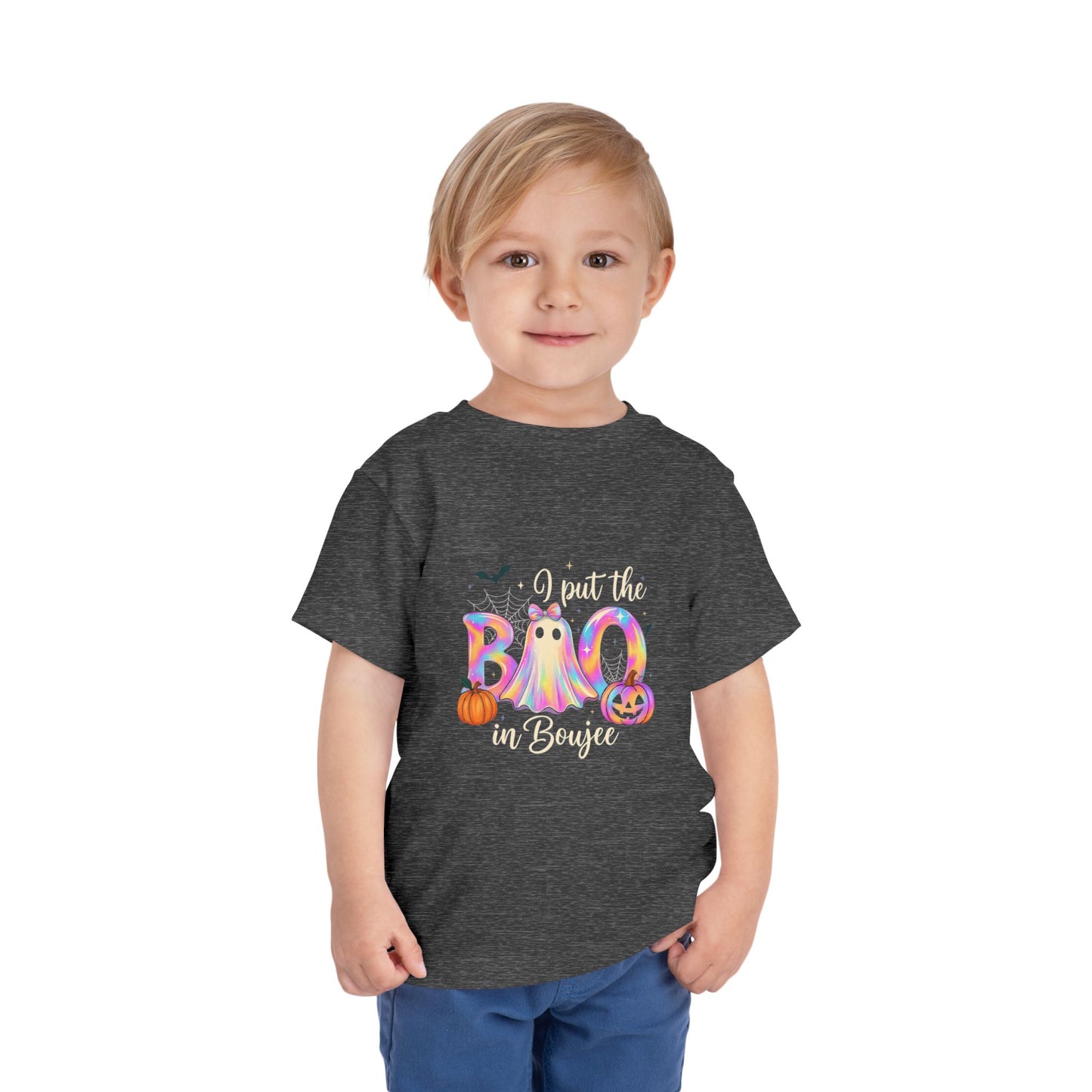 Boo-jee Halloween Toddler Tee - Pastel Rainbow