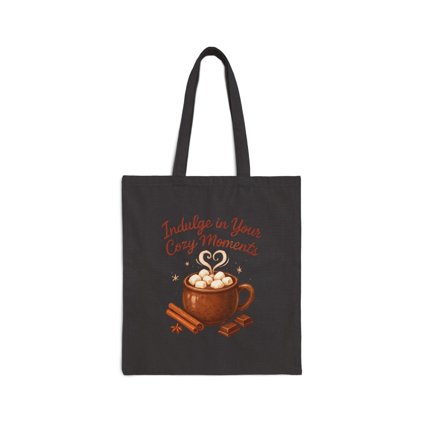 Cozy Moments Tote Bag — 'Indulge in Your Cozy Moments' Hot Cocoa Canvas Tote