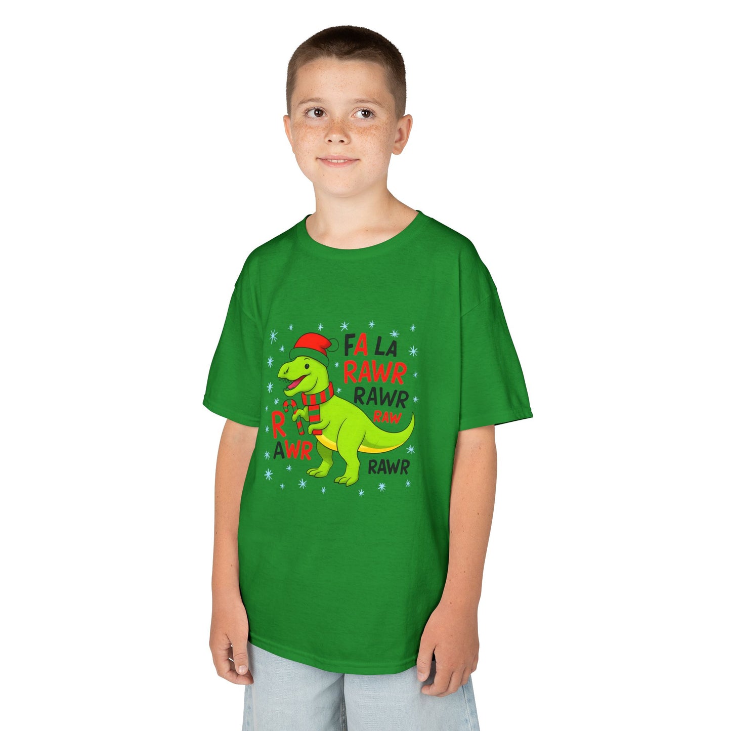 Holiday Dinosaur Kids Tee, Christmas Shirt, Fun Dinosaur T-Shirt, Kids Party Outfit, Cute Graphic Tee, Gift for Kids