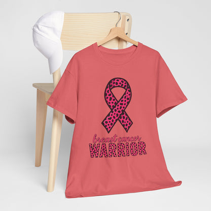 Pink Leopard Ribbon Breast Cancer Awareness Tee