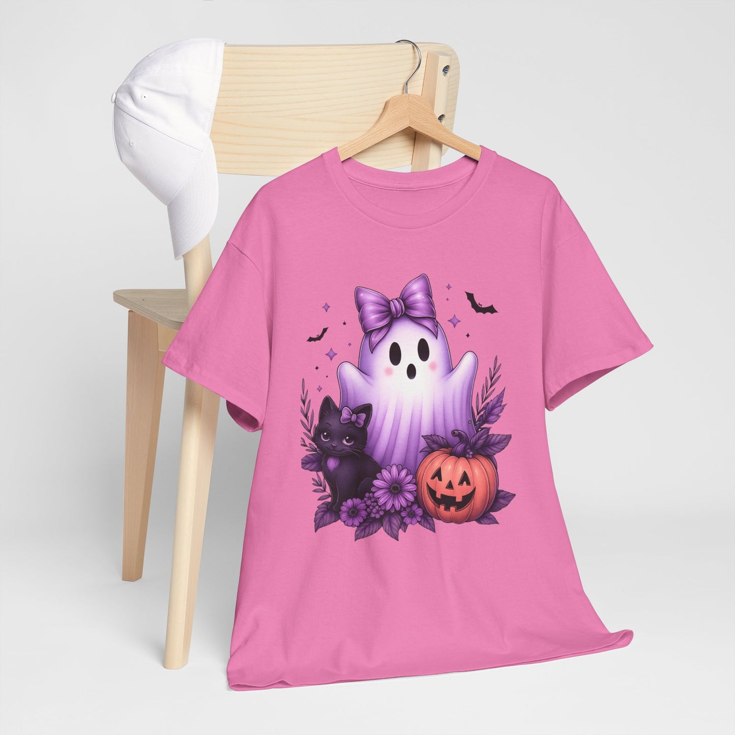 Pastel Halloween Ghost Cat Tee