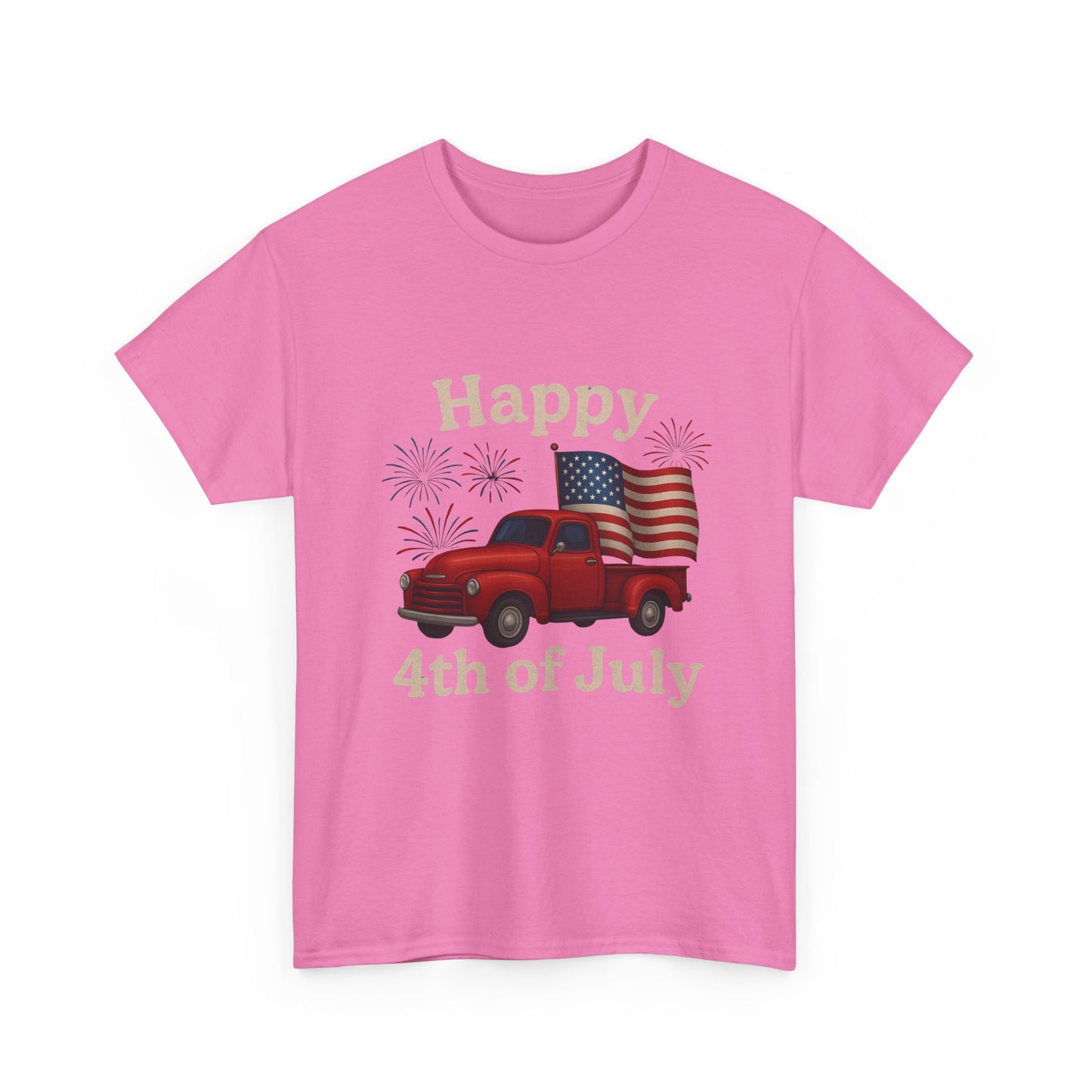🚙 Happy 4th of July Truck Tee – Patriotic Vintage Pickup Shirt
