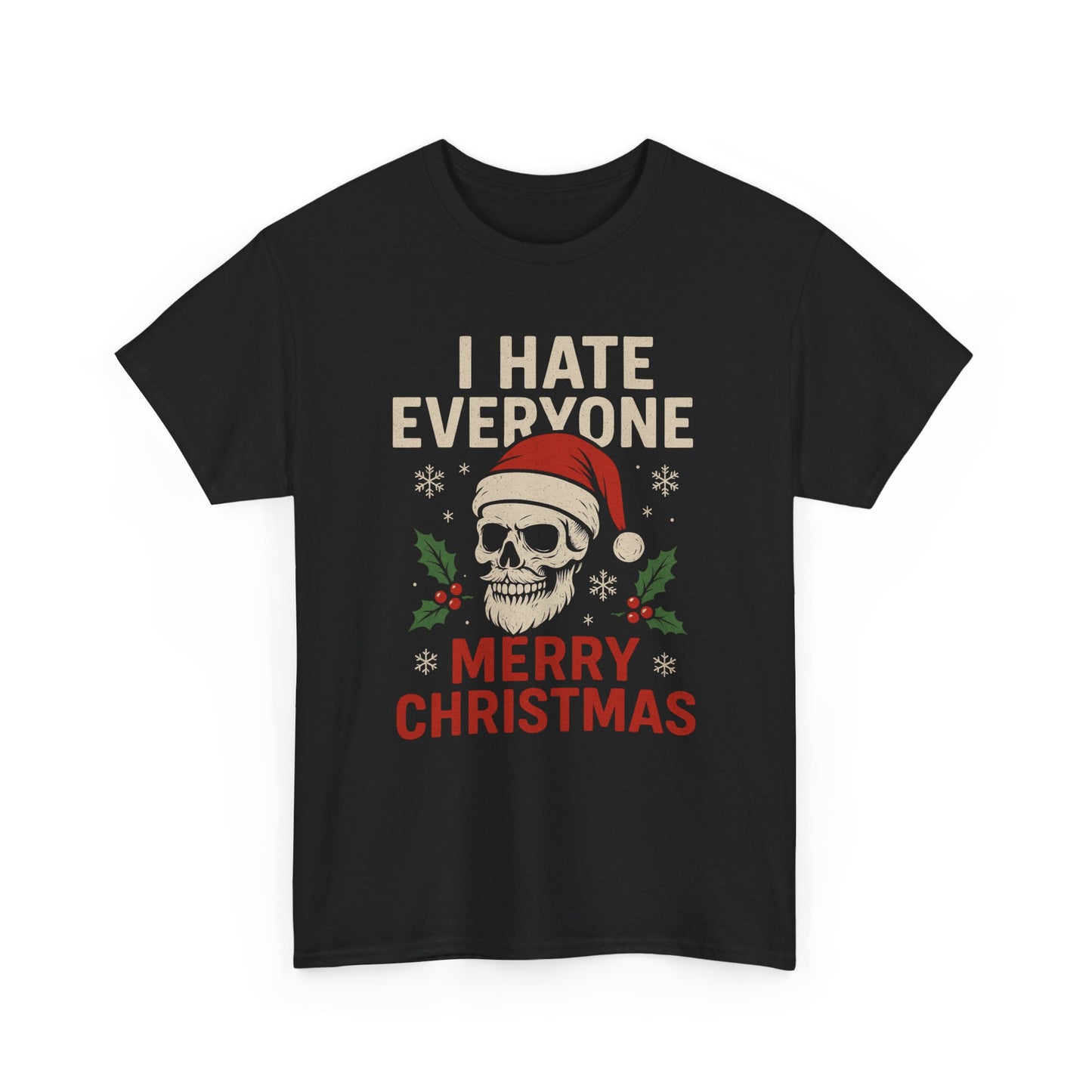 Grumpy Santa Skull Christmas Tee