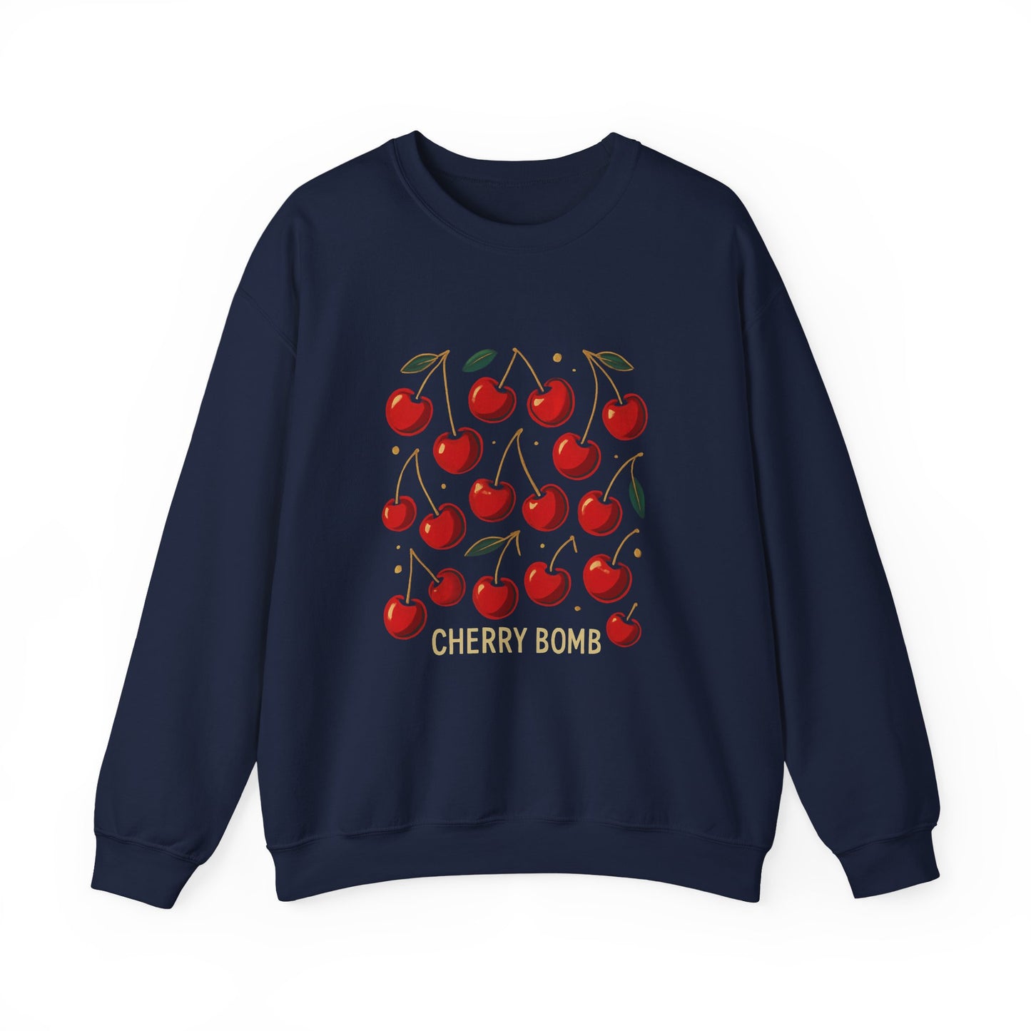 Cherry Bomb Crewneck Sweatshirt — Retro Cherry Graphic Pullover