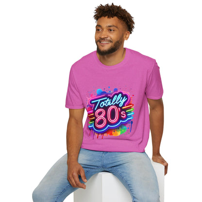 Totally 80s Unisex Softstyle T-Shirt – Retro Vintage Tee, Nostalgic Gift, Party Shirt, Perfect for 80s Theme Events, Festival Wear