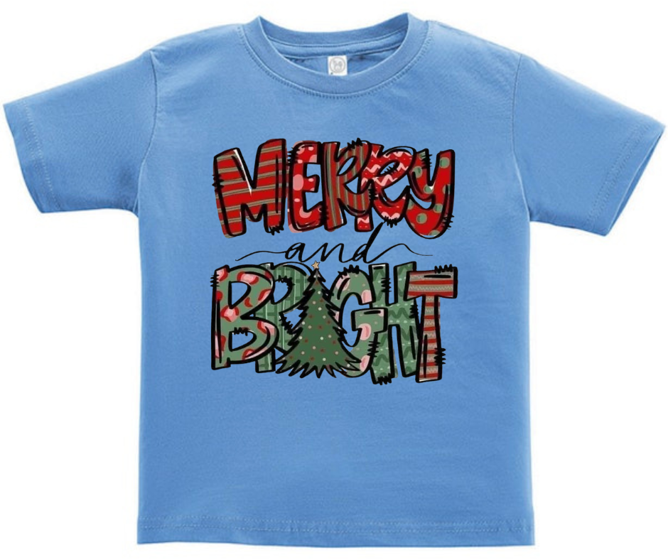 Merry And Bright Christmas Kid T-Shirt