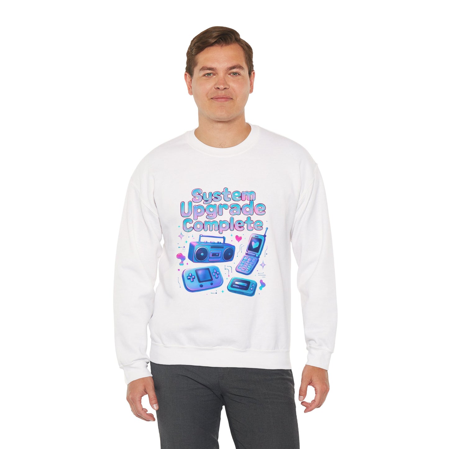 Crewneck Sweatshirt — "System Upgrade Complete" Retro Gaming Graphic