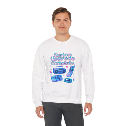 Crewneck Sweatshirt — "System Upgrade Complete" Retro Gaming Graphic