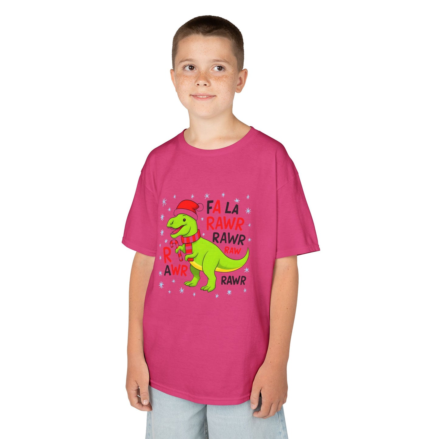 Holiday Dinosaur Kids Tee, Christmas Shirt, Fun Dinosaur T-Shirt, Kids Party Outfit, Cute Graphic Tee, Gift for Kids