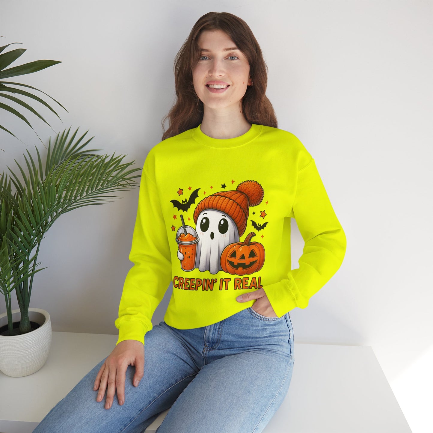 Creepin' It Real Ghost Halloween Sweatshirt