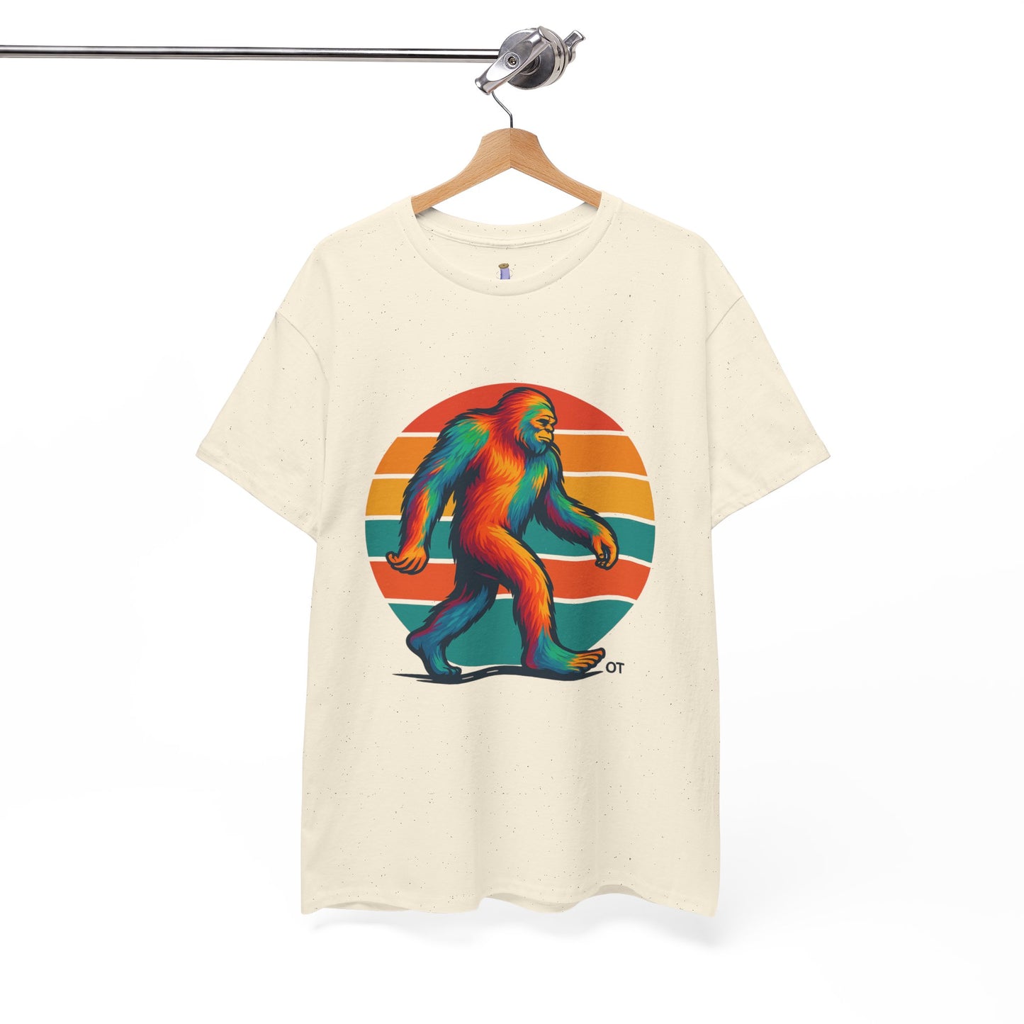 Colorful Bigfoot Unisex T-Shirt, Fun Graphic Tee for Nature Lovers, Perfect for Holidays, Festivals, Camping, Gifts
