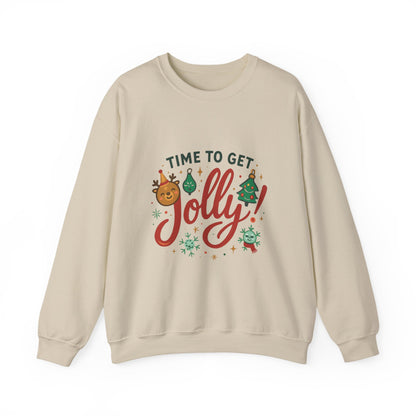 Holiday Sweatshirt - "Time to Get Jolly!" Christmas Crewneck