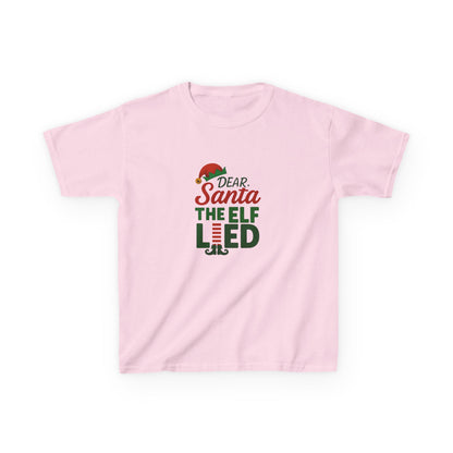 Dear Santa, The Elf Lied! Kids' Christmas Tee