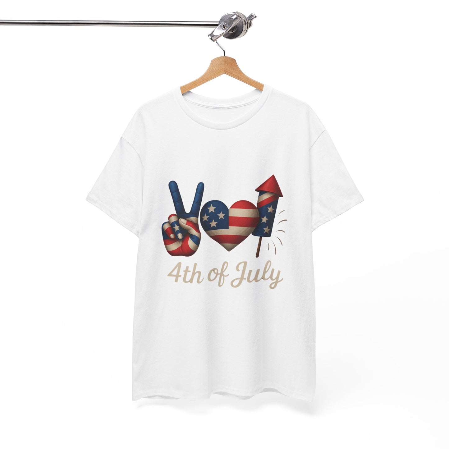 Peace Love Fireworks Tee – Patriotic 4th of July Shirt