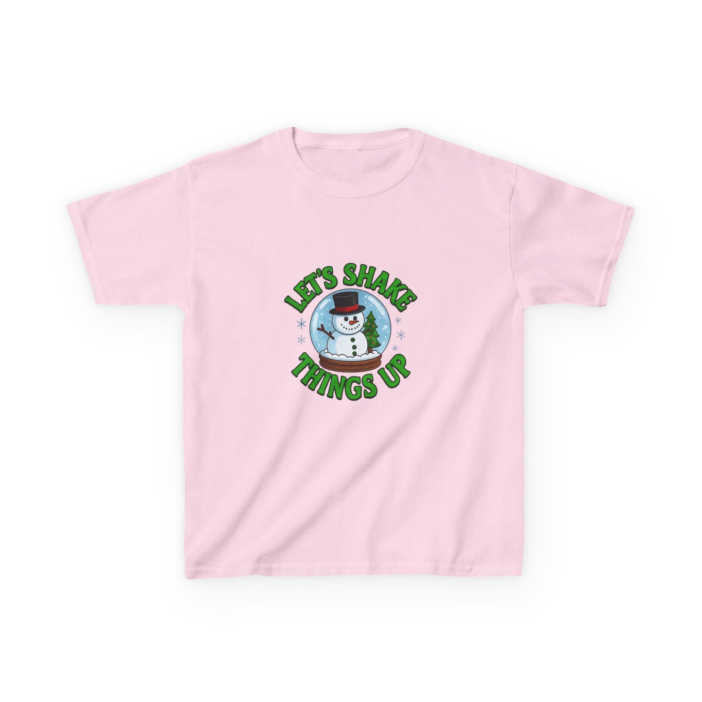 Snowman Dino Globe Kids Christmas Tee