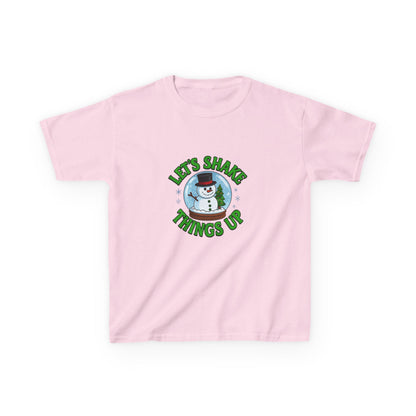 Snowman Dino Globe Kids Christmas Tee