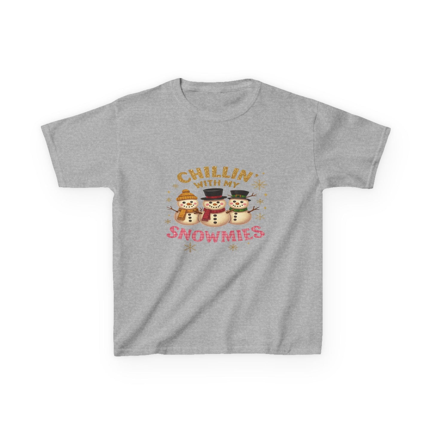 Chillin' with My Snowmies - Holiday Dinosaur Kids Tee