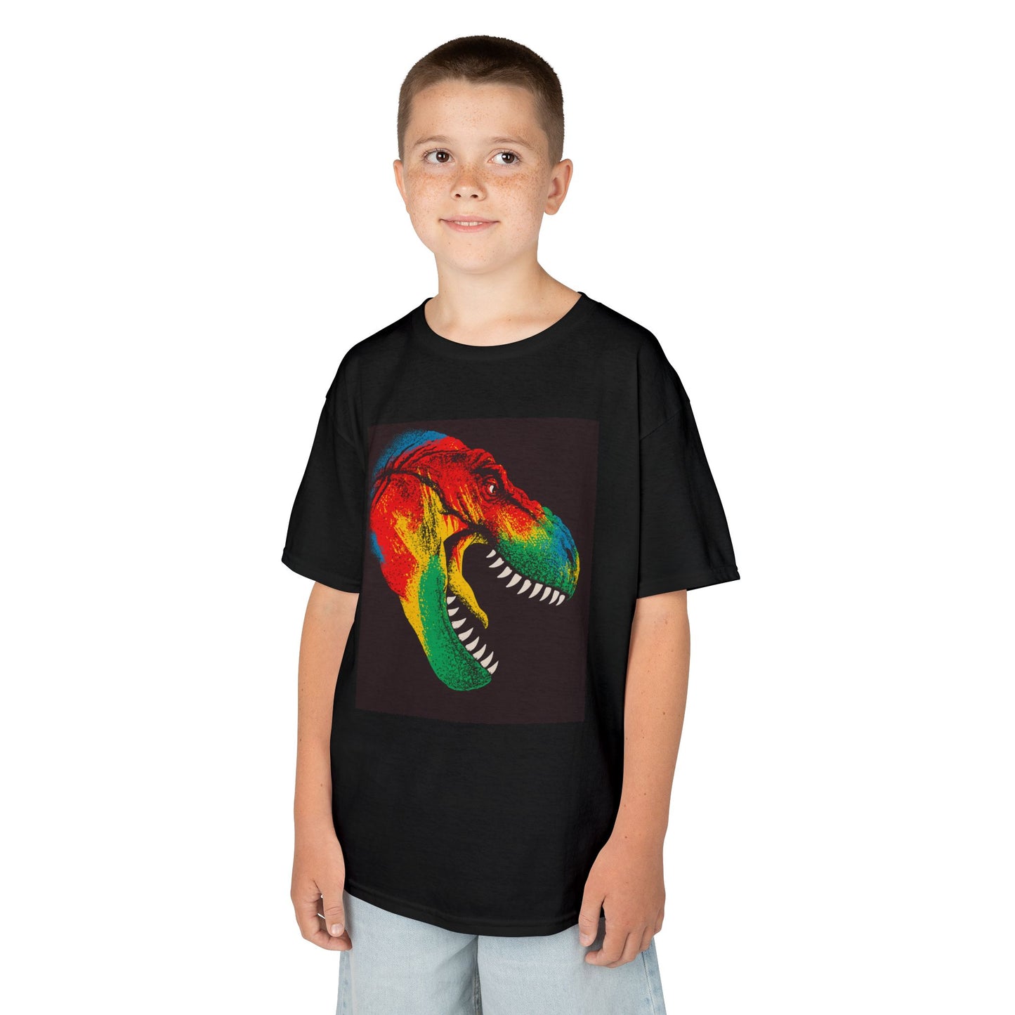 Colorful Dinosaur Kids Tee, Fun T-Shirt for Boys and Girls, Perfect for Birthdays, Playdates, Gifts, and Holiday Celebrations