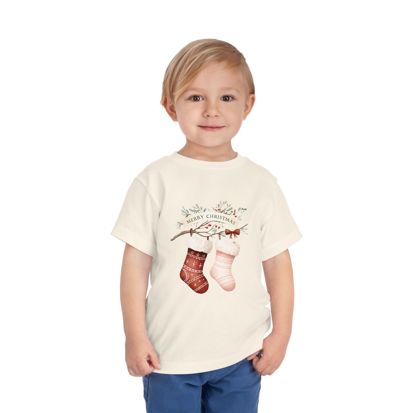 Toddler Christmas Tee with Festive Stockings, Holiday Shirt, Kids Christmas Outfit, Merry Christmas Top, Toddler Holiday Apparel, Gift [...]
