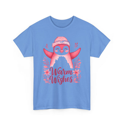 Warm Wishes Pink Penguin Tee - Holiday Tee