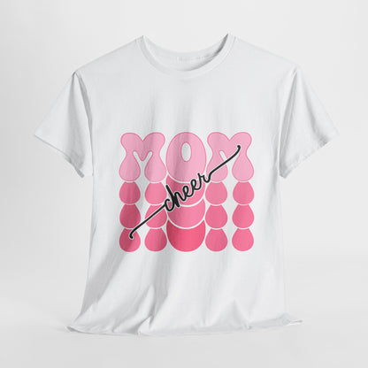 MOM Cheer – Pink Bubble Letter Spirit Tee
